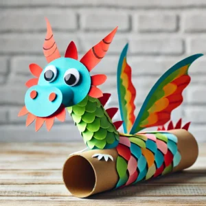 3D Dragon Puppet with Paper Tubes