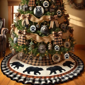 Black Bear Tree Skirt and Garland