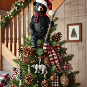 Black Bear Christmas Tree Topper