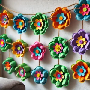 Egg Carton Flower Garland