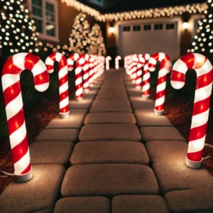 Lighted Candy Cane Pathway Markers