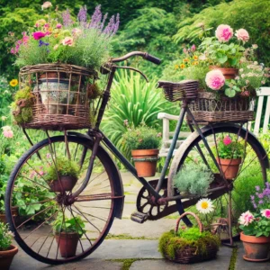 Old Bicycle as a Planter Stand