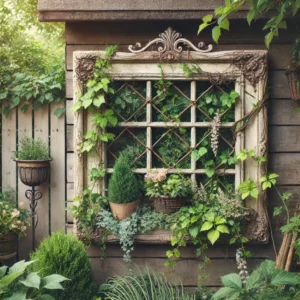 Old Window Frame as Garden Decor