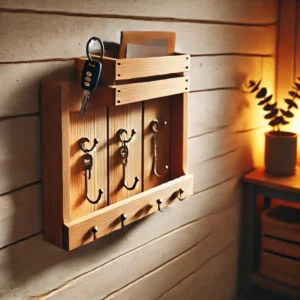 Wall-Mounted Shelf with Hooks