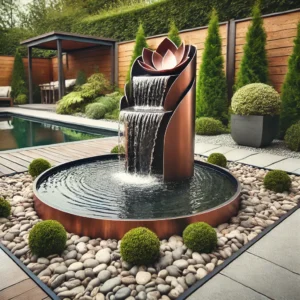 Water Features with Metal Designs