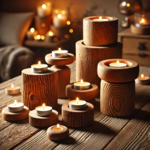 Wooden Candle Holders