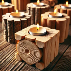 Wooden Candle Holders