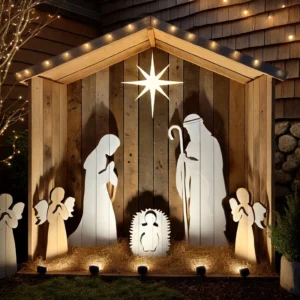 Wooden Nativity Scene