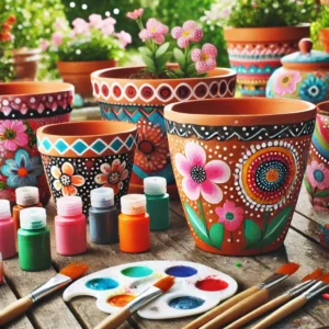 Hand-Painted Flower Pots